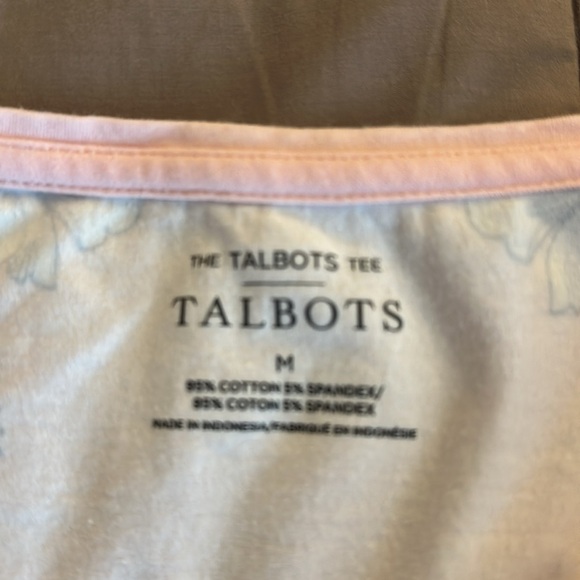 Talbots Pink Graphic 3/4 Sleeve Blouse - Picture 3 of 3